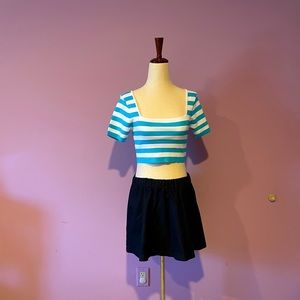 Zara cropped top - Blue and white